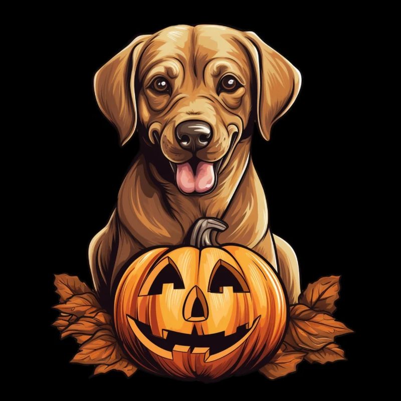Labrador Retriever Dog Pumpkin Lazy Halloween