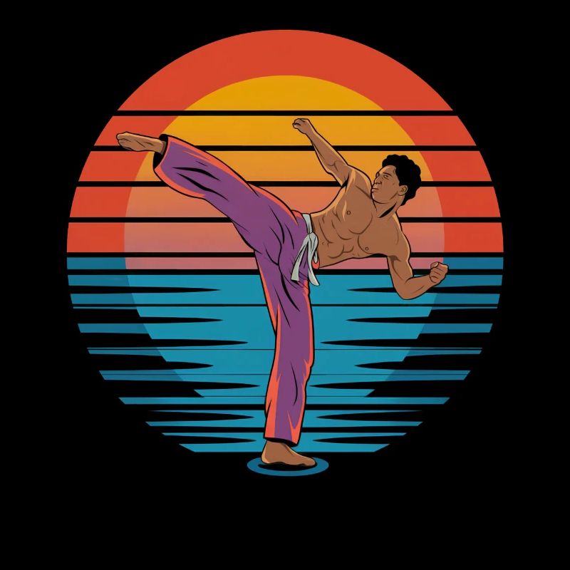 Retro Capoeira Vintage Mixed Martial Arts Sunset