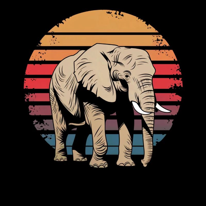 Rétro Vintage Éléphant Faune Nature Éléphant