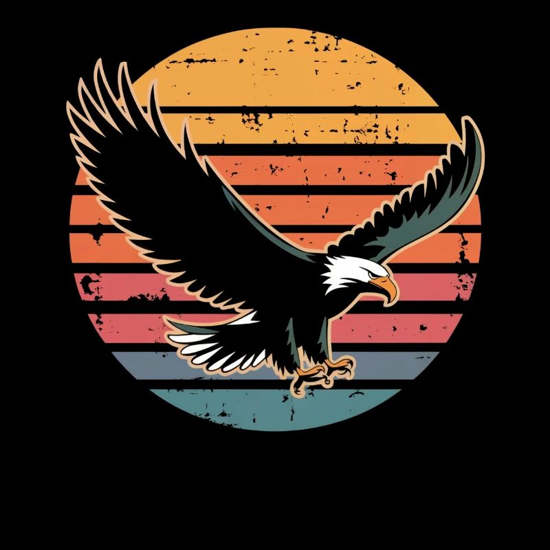 Retro Vintage Eagle Sunset Nature Lover Eagle Bird