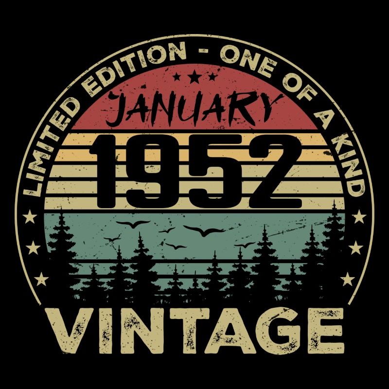 Vintage Janvier 1952 Anniversaire Janvier 1952
