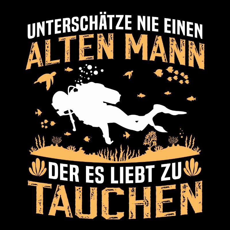 Alten Mann der es liebt zu tauchen