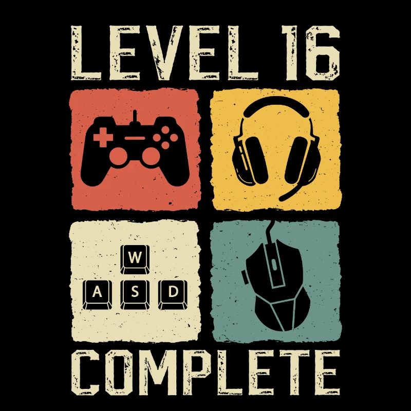 16th Birthday Level 16 Complete Gamer 16 Years