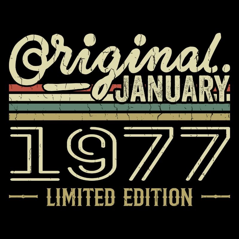 Janvier 1977 anniversaire Janvier 1977 cadeau 1977