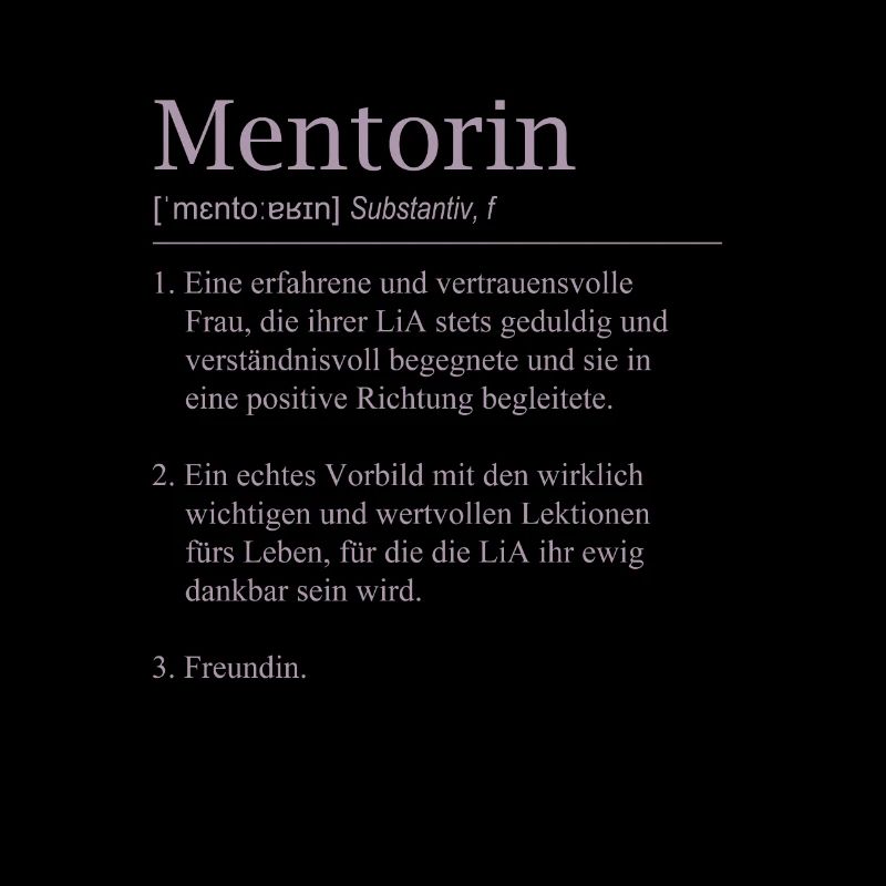 LiA Mentorin Geschenk Definition