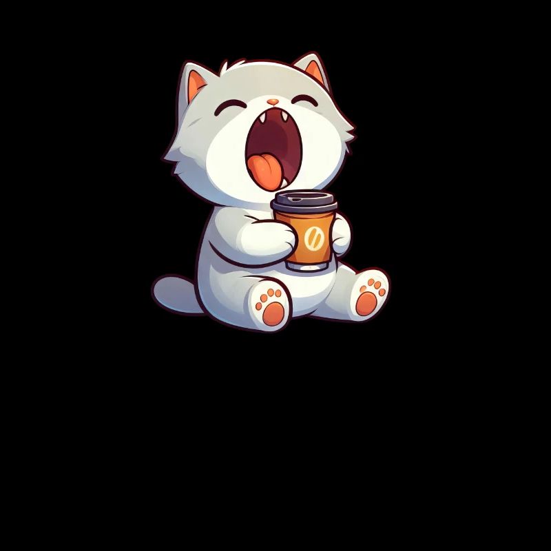 Chat mignon dessin animé café amateur de café Morgenmu