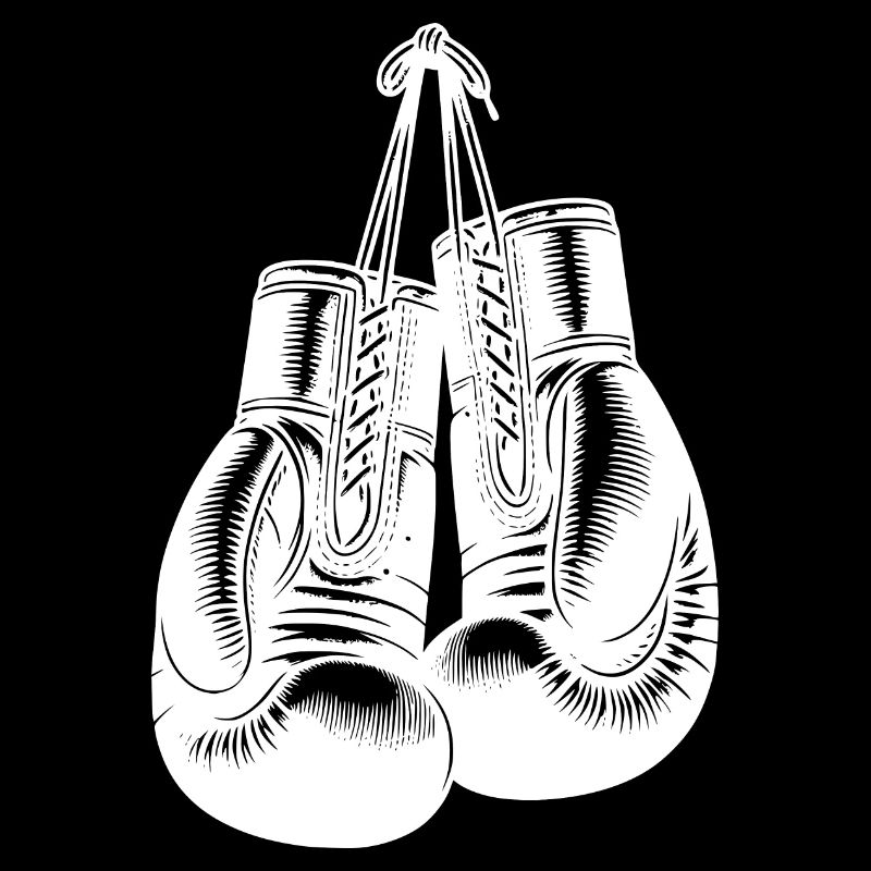 Deux gants de boxe vintage suspendus à un ruban