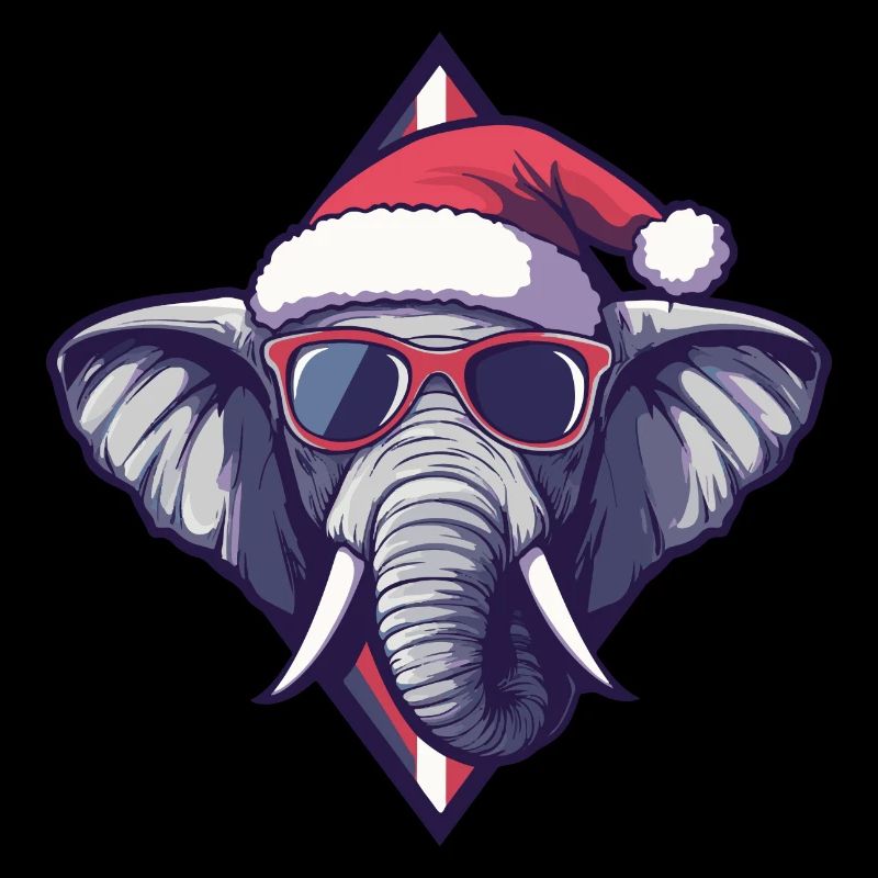 Éléphant Noël Cool