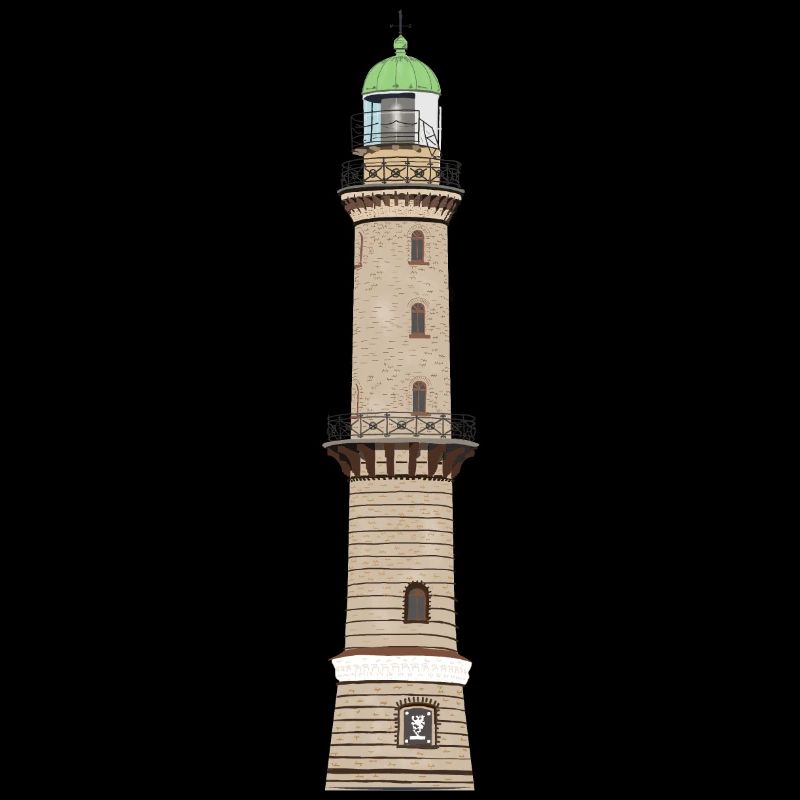Leuchtturm Warnemünde ohne Text, Ostsee