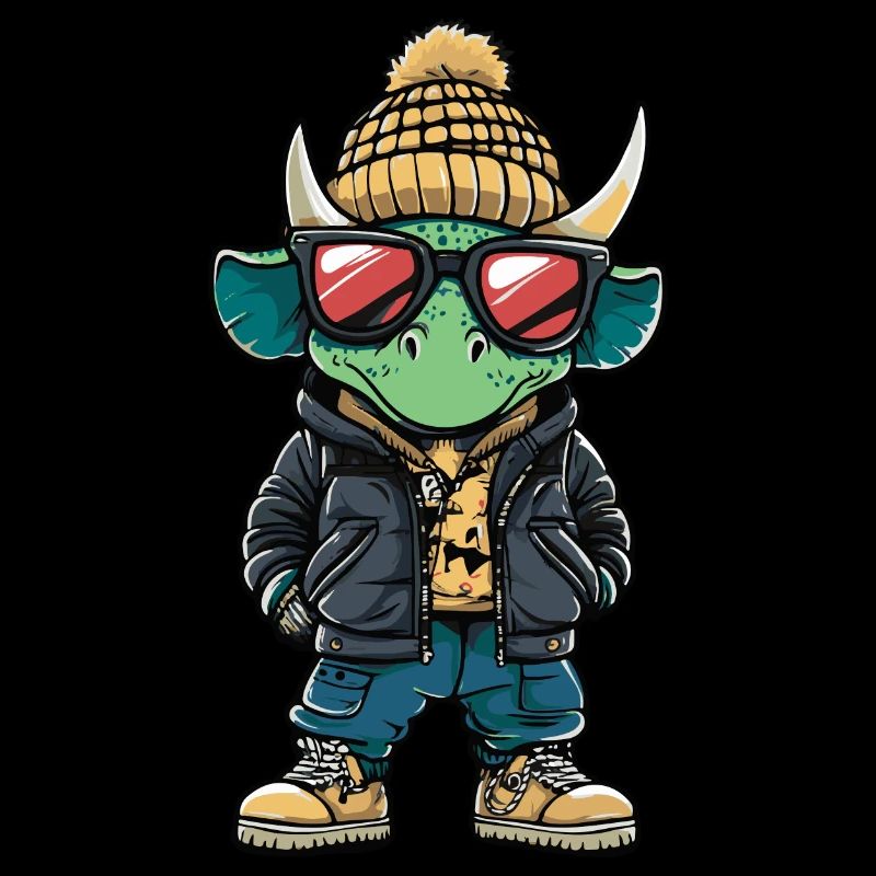 Dinosaur triceratops Winter