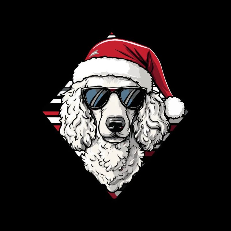 Caniche chien Noël cool