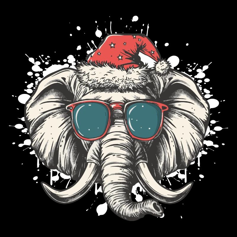 Éléphant Noël Drôle
