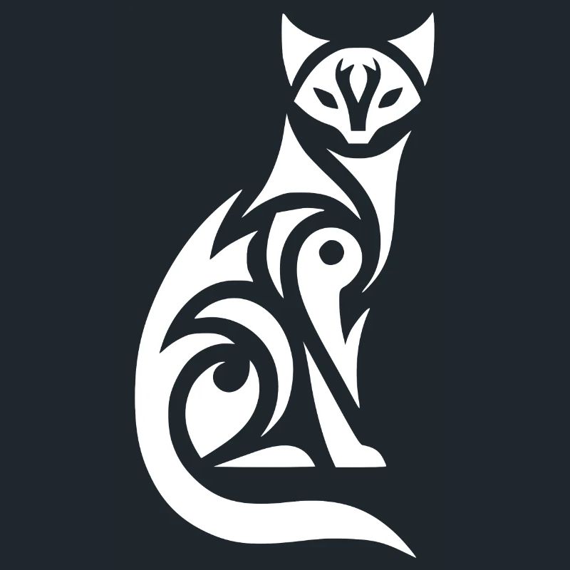 Cats illustration with tribal patterns