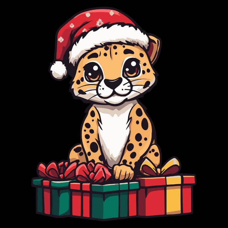 Cadeaux de bande dessinée de Noël guépard