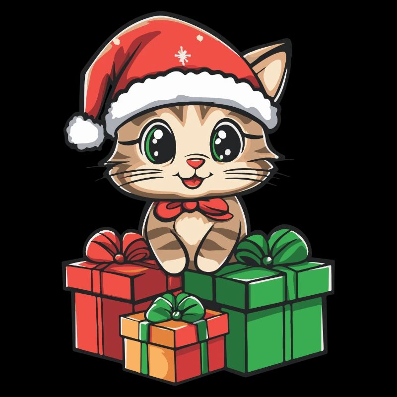 Cadeaux de bande dessinée de Noël pour chats