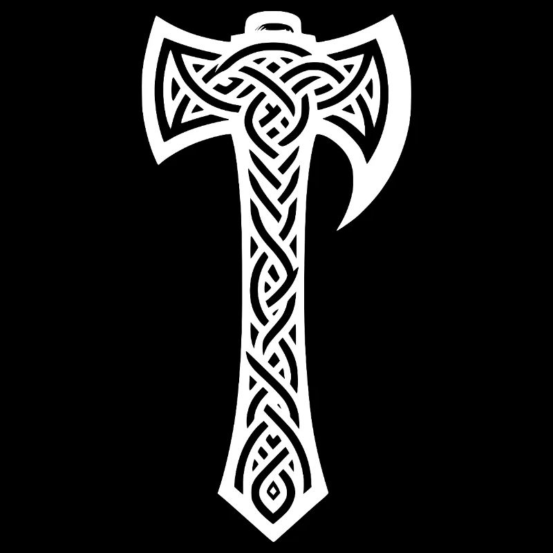 Axt in Keltischen Knoten Tattoo Style