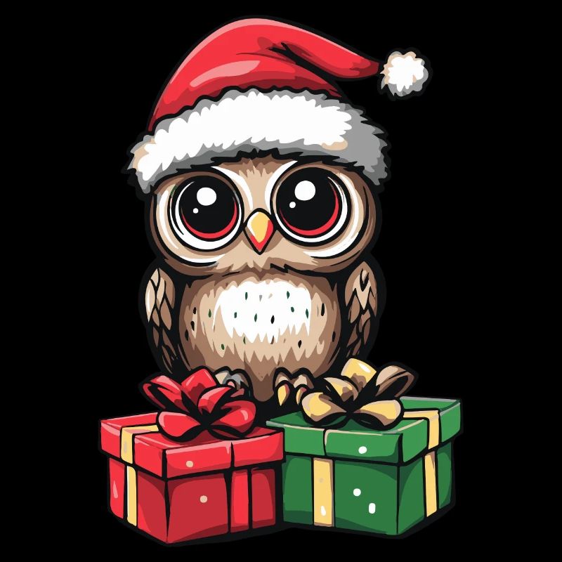 hibou Noël Comic Cadeaux