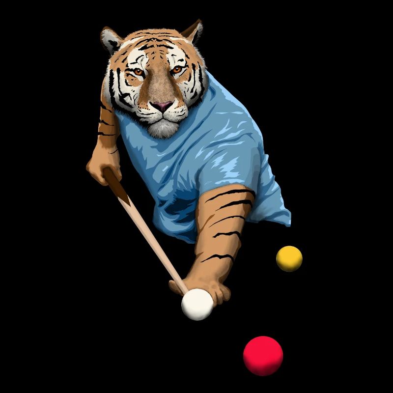 CHAT JOUANT AU SNOOKER, BILLARD, BILLARD TIGER