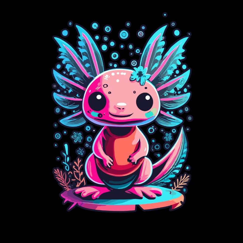 Axolotl rose et bleu