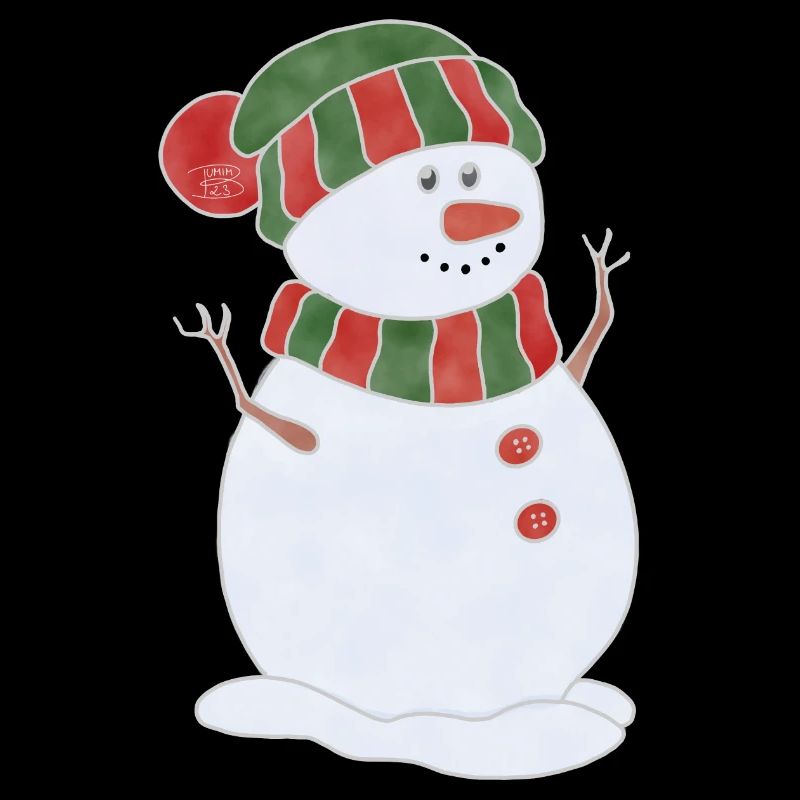 "Snowman", boho line art design, series "Xmas"