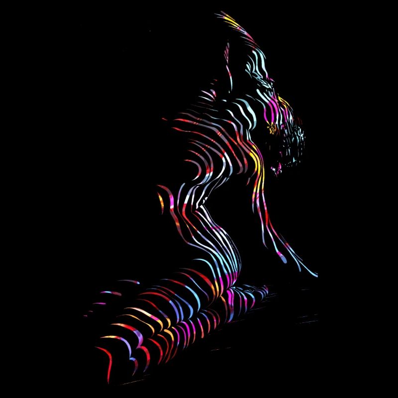 Schöne weibliche Malkunst Zebra bunte Frau