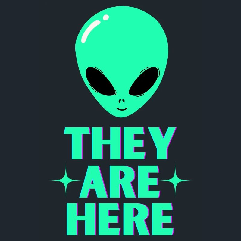 Alien-Kopf, sie sind hier