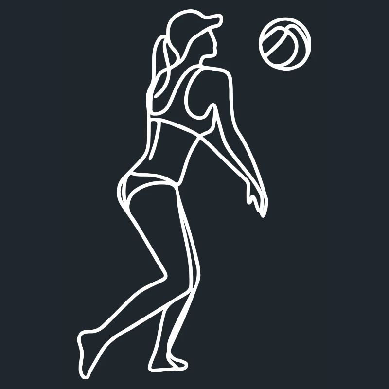 Beach volleyball player drawing