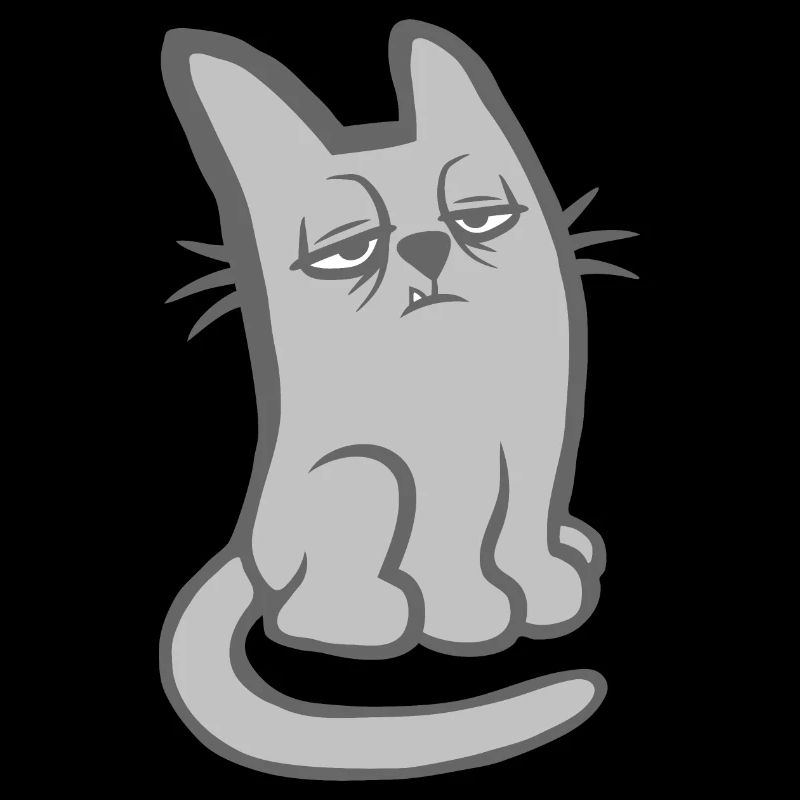 Funny Tired Cat Don't Like Mornings Grumpy Morning