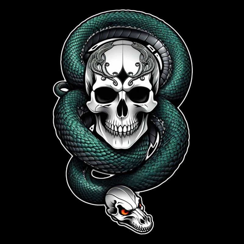 serpent squelette et tatouage