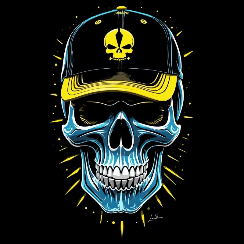 Crâne bleu hip hop casquette