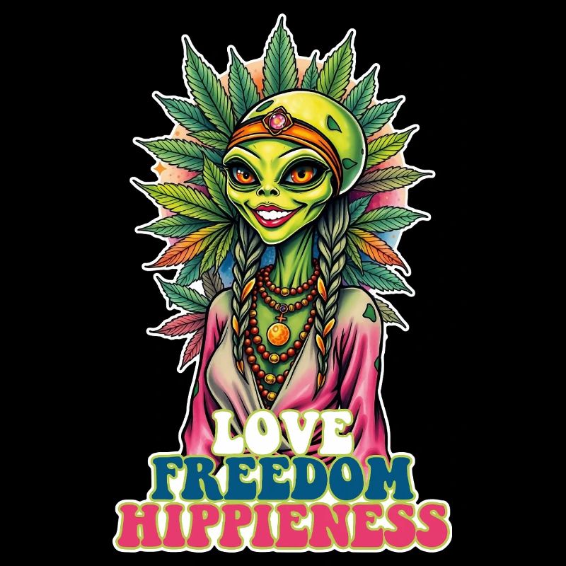 Cannabis Alien AMOUR LIBERTÉ HIPPIENESS 1