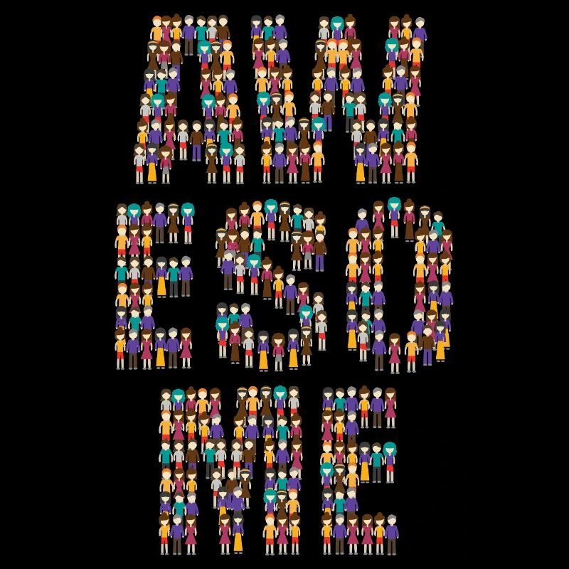 Foule impressionnante de caractères divers Typographie