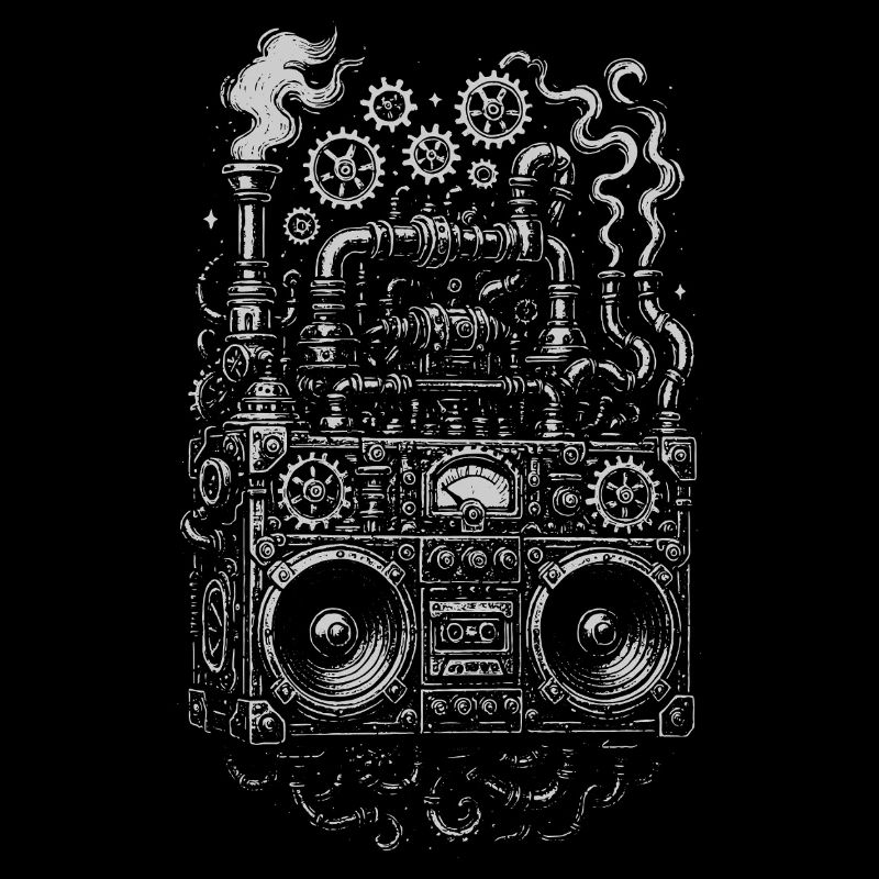 Steampunk Boombox Gears