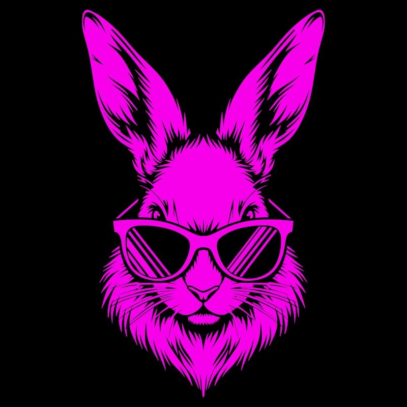 Lapin néon avec des lunettes de soleil