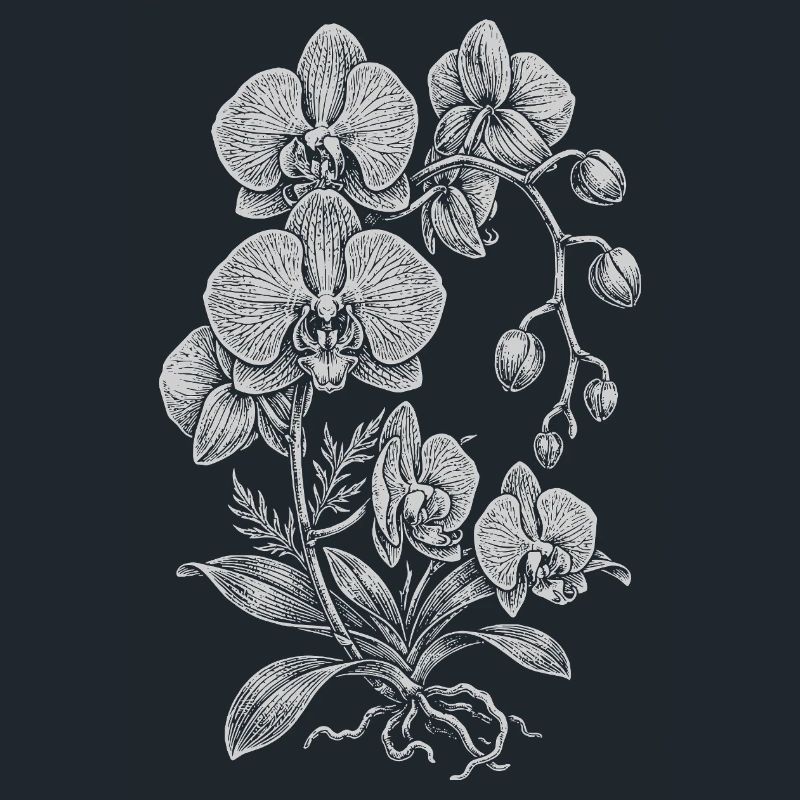 Orchid Linework Silk Floral