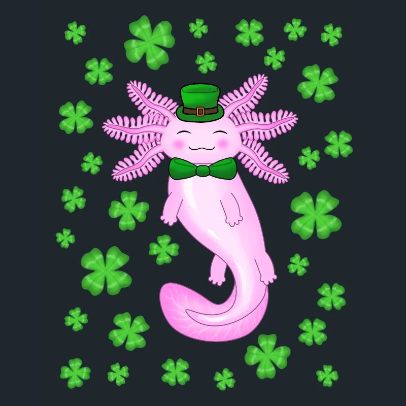 Axolotl de la Saint-Patrick rose