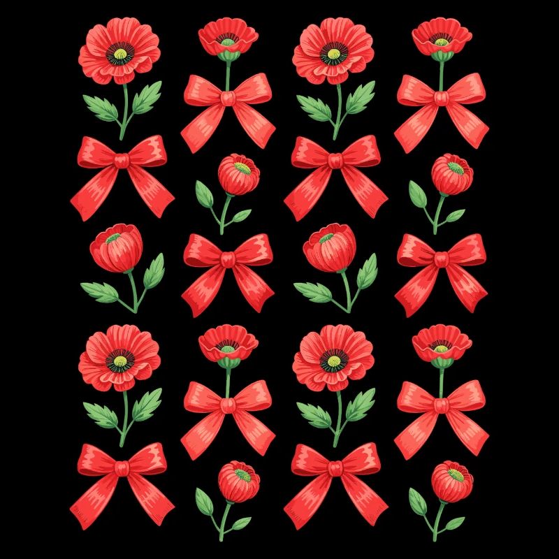Noeud Fleur Coquelicot Femmes