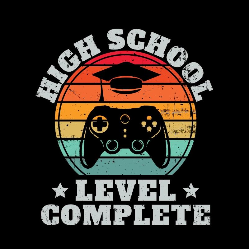 Niveau lycée Complet Retro Graduation Video Gamer