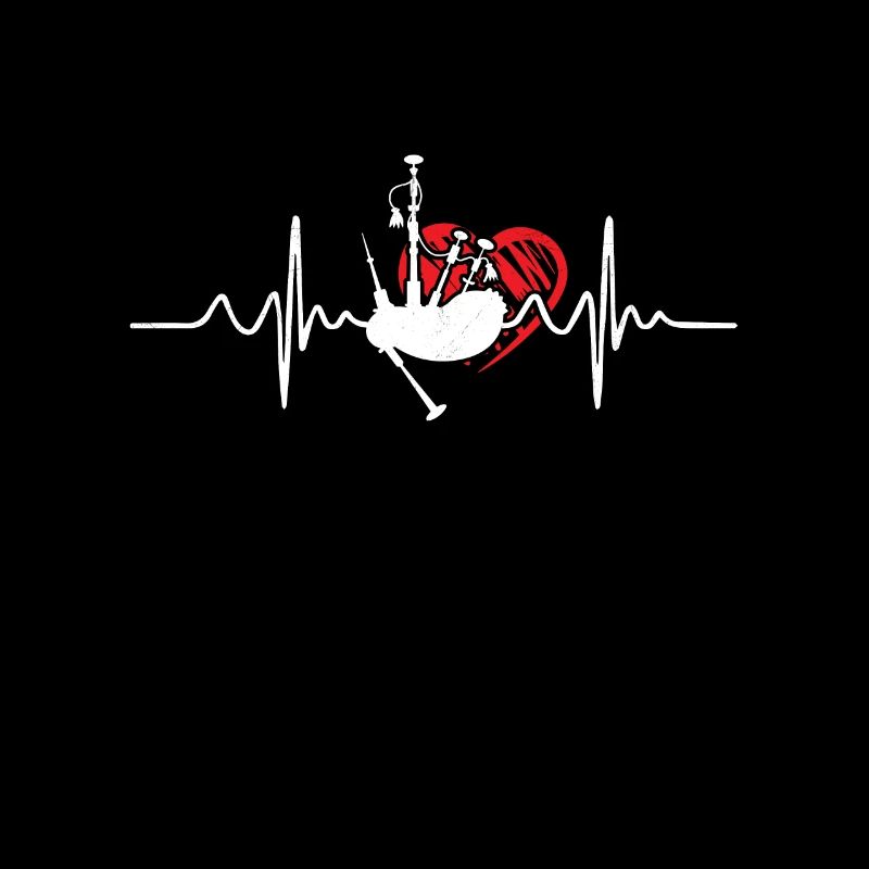Bagpipes Heartbeat Pulse ECG Bagpiper Sac