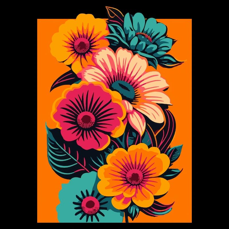Vibrant Blooms Tee - Design floral abstrait