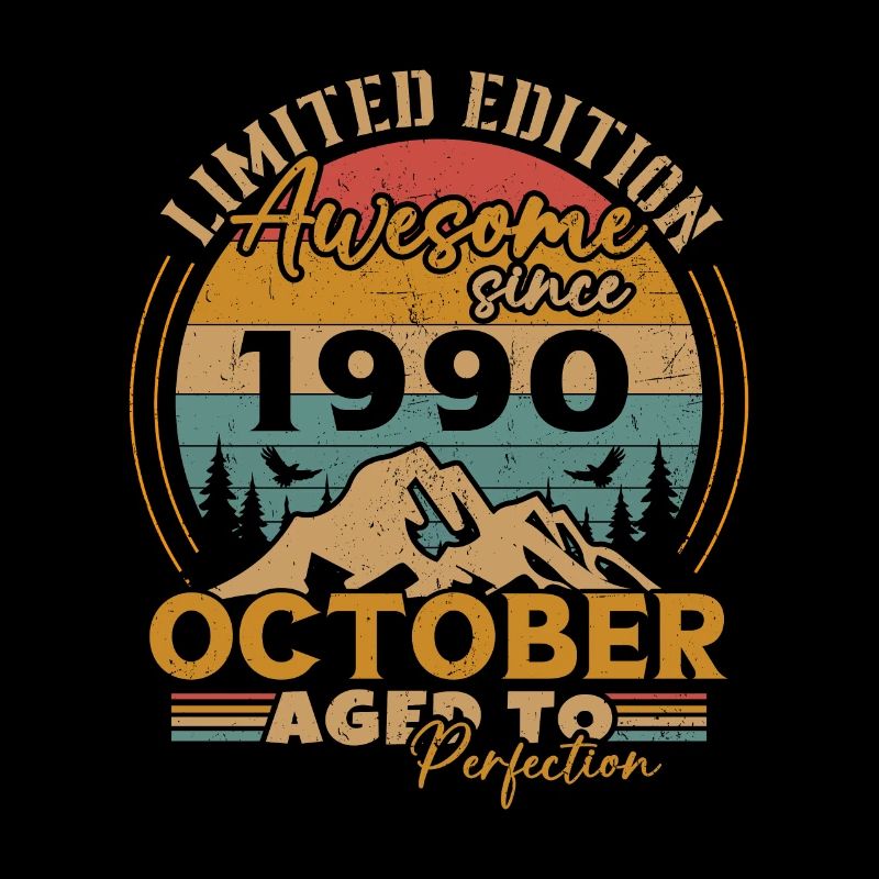 Original octobre 1990 vintage anniversaire 1990
