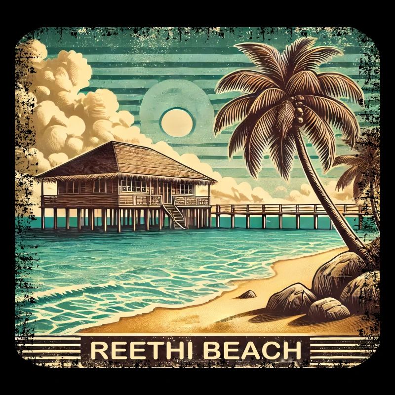 Reethi Beach Maldives Retro Summer Grunge Beach