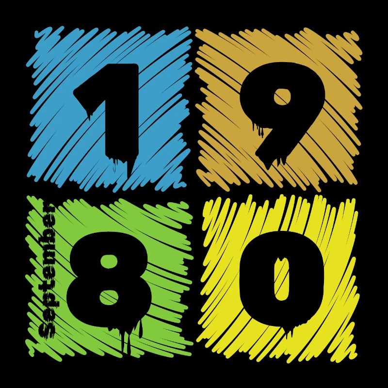 45. Geburtstag Farbige Patches since 09/1980