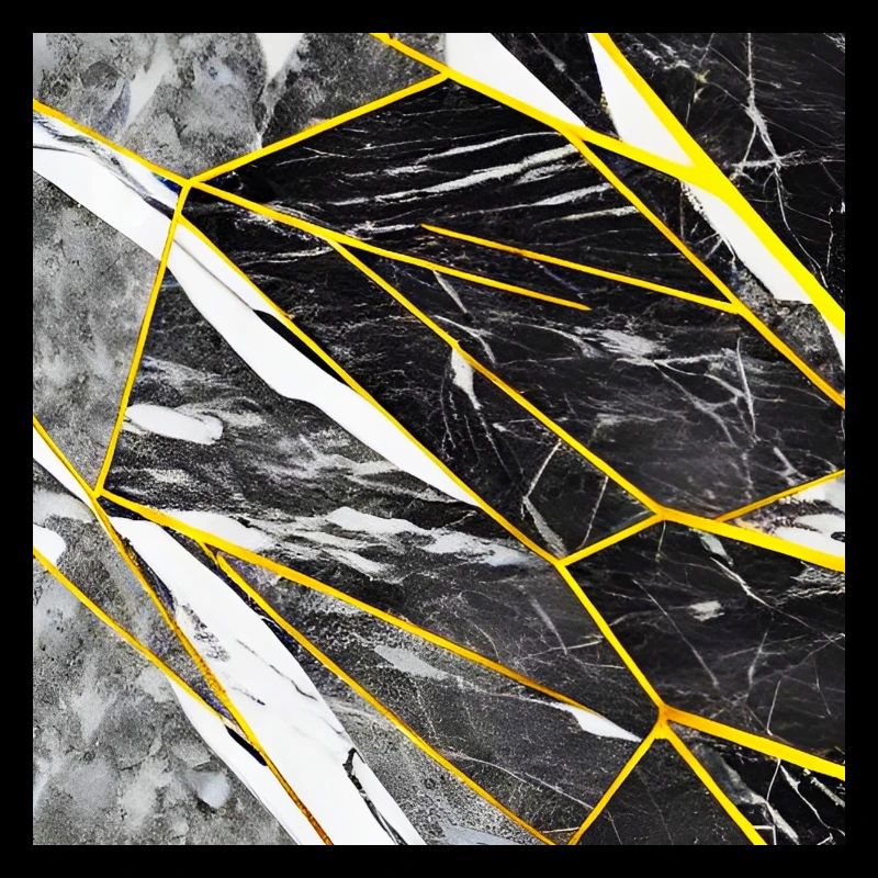 Schwarz Gold Marmorimitat