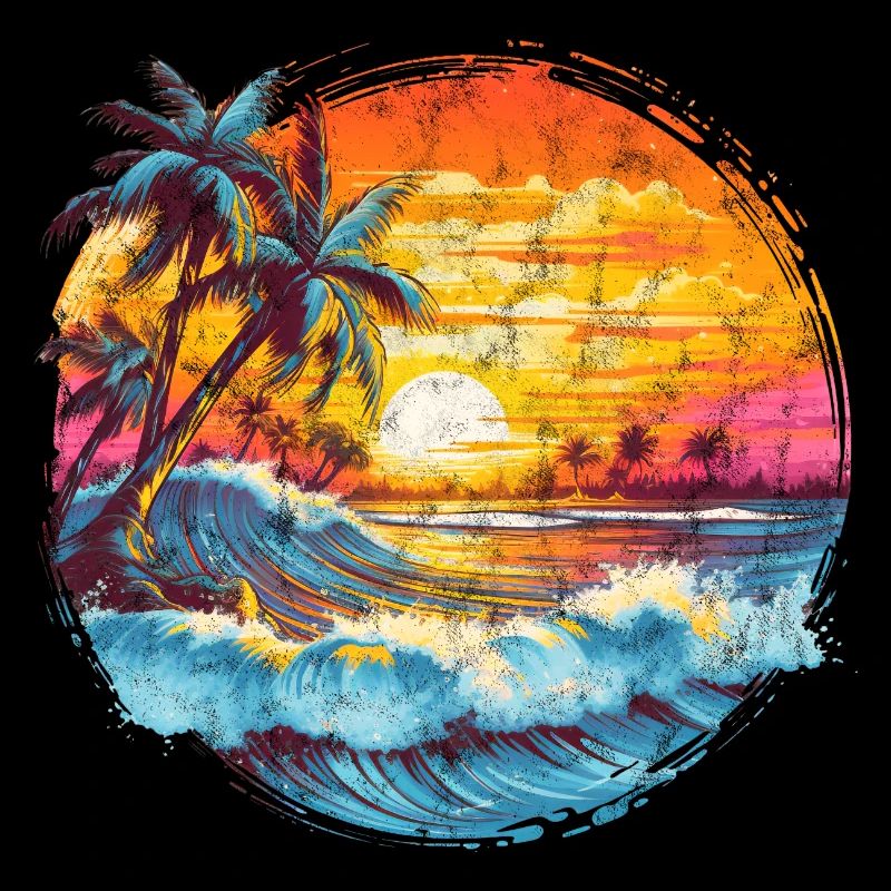 Sun, Sunset, Sea, Palm Trees, Holiday, Summer