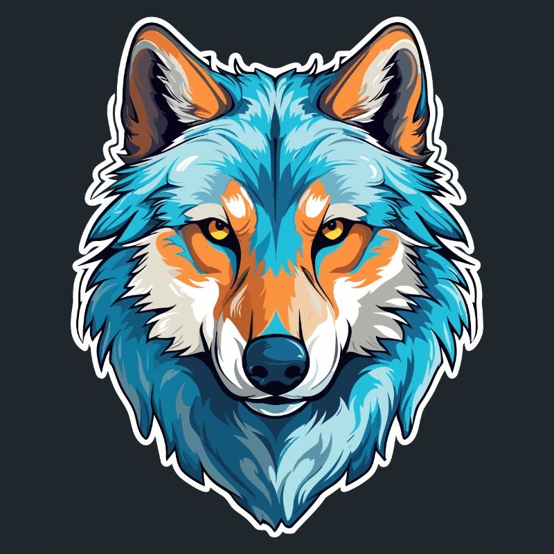 Wolf Kostüm blauer Wolfskopf Werwolf und