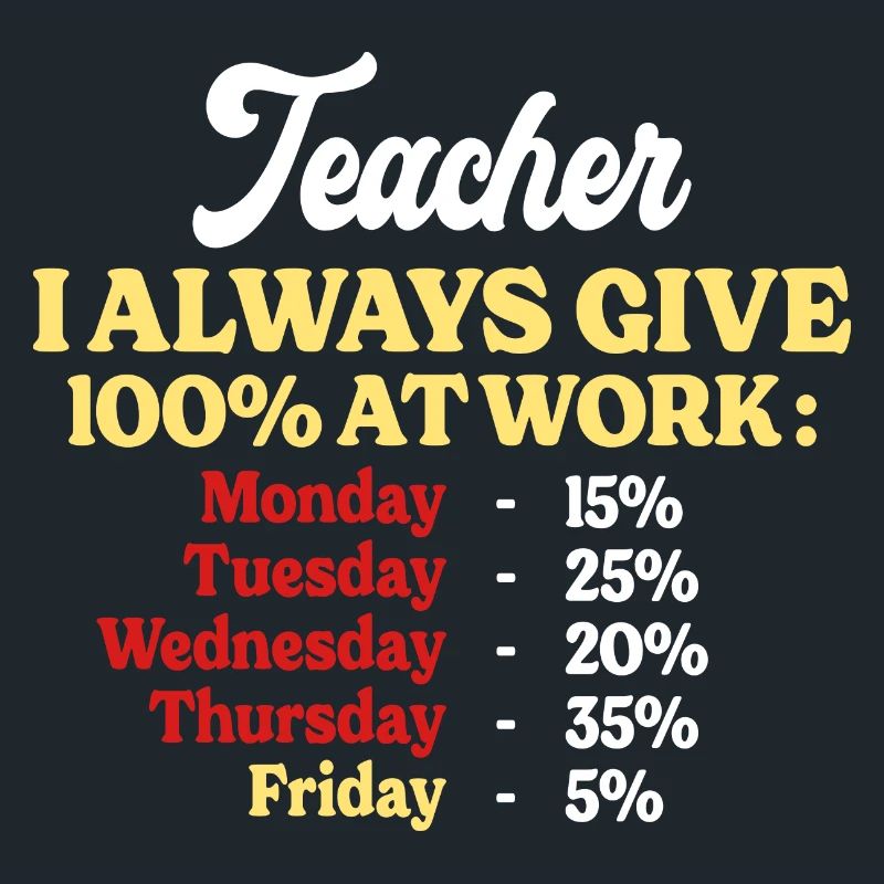 100% Au Travail Citation Drôle Enseignant