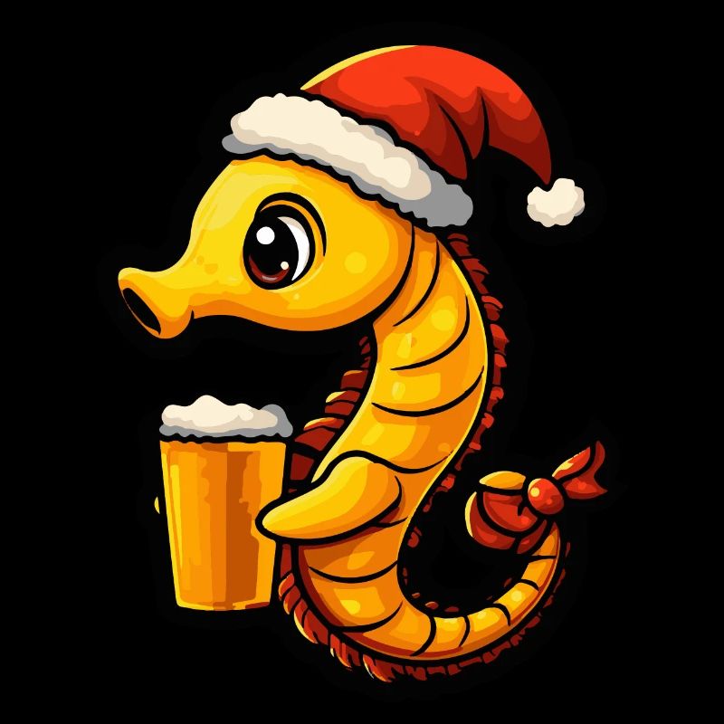 Seepferd Weihnachten Bier