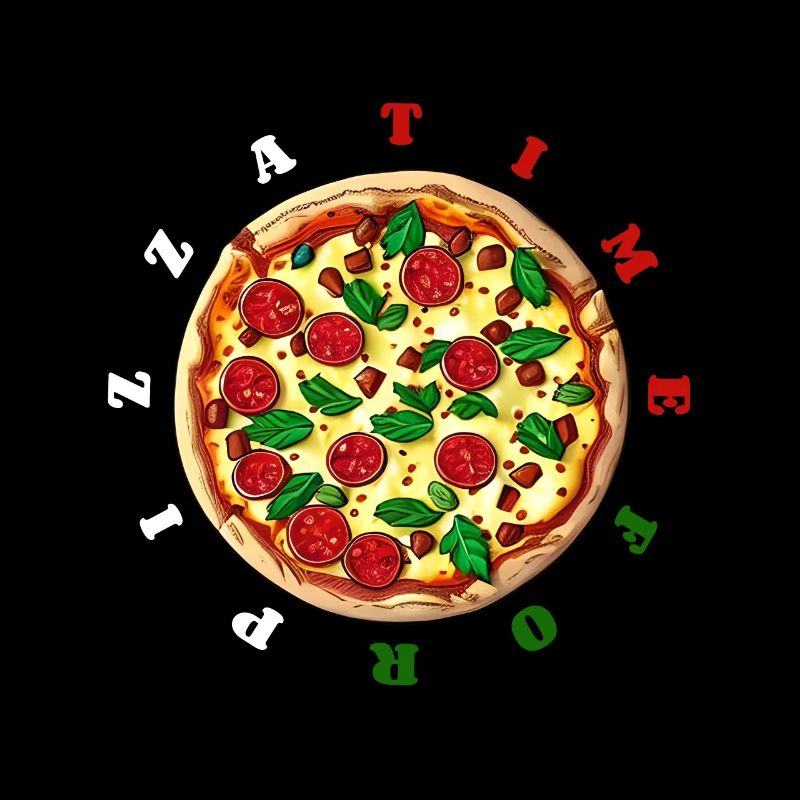 C’est l’heure de la pizza, horloge - délicieuse pizza salami