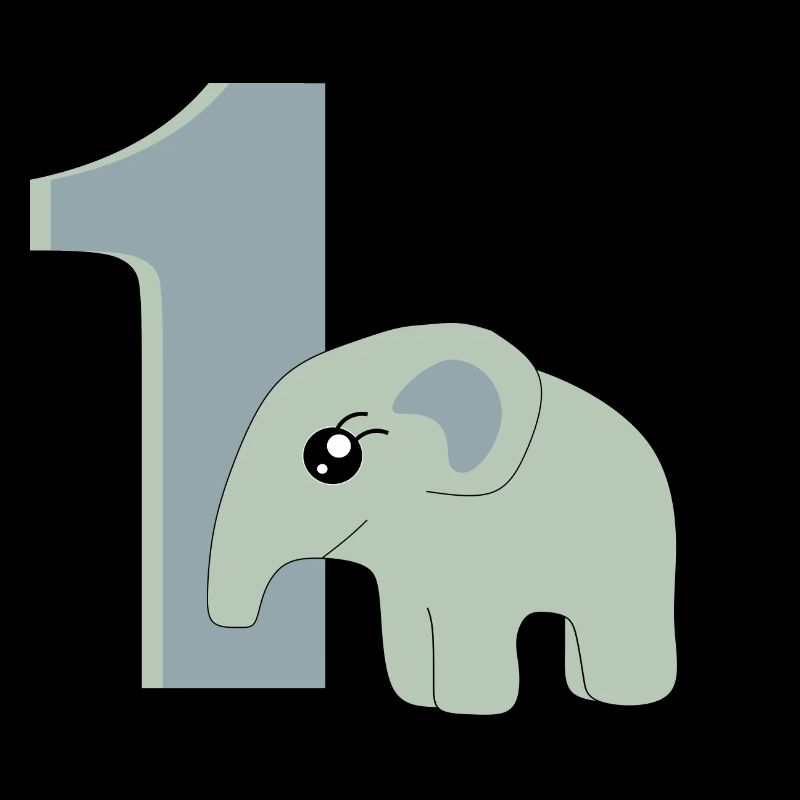 1er anniversaire numéro 1 éléphant bébé
